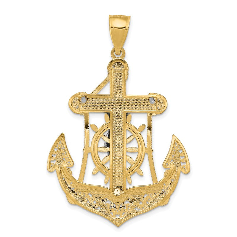 14k Two-tone Mariners Crucifix Pendant C3929
