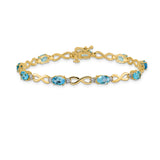 14k Complete Oval Amethyst and Diamond Infinity Link 7 inch Bracelet BM4494