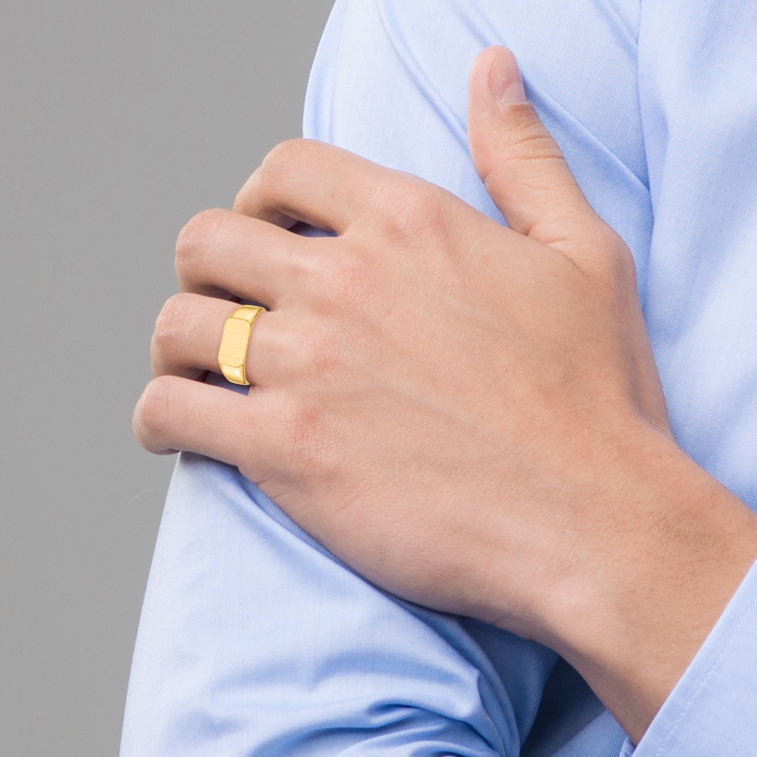 14k 11.5x6.5mm Closed Back Signet Ring RS420