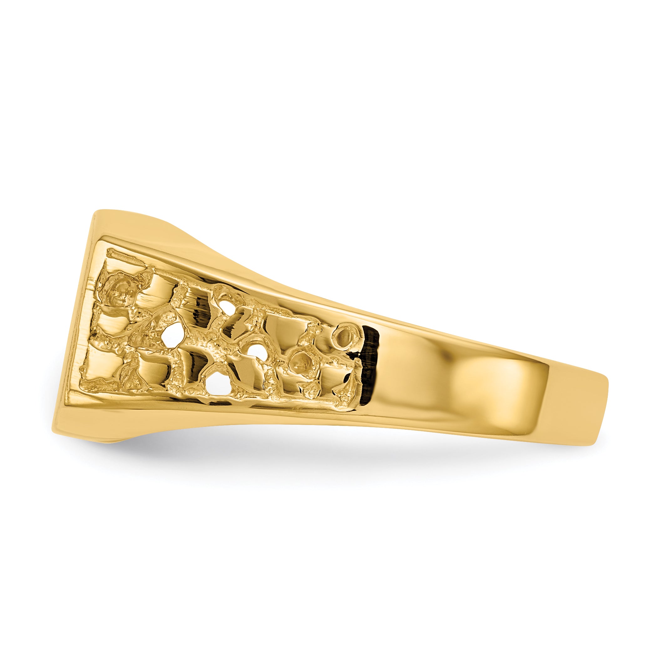 14k 10.5x9.0mm Open Back Mens Signet Ring C1528
