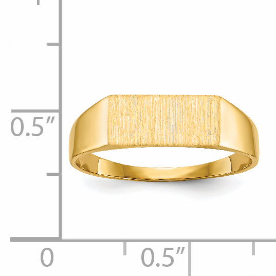 14k 12.0x5.5mm Rectangle Closed Back Signet Ring RS401