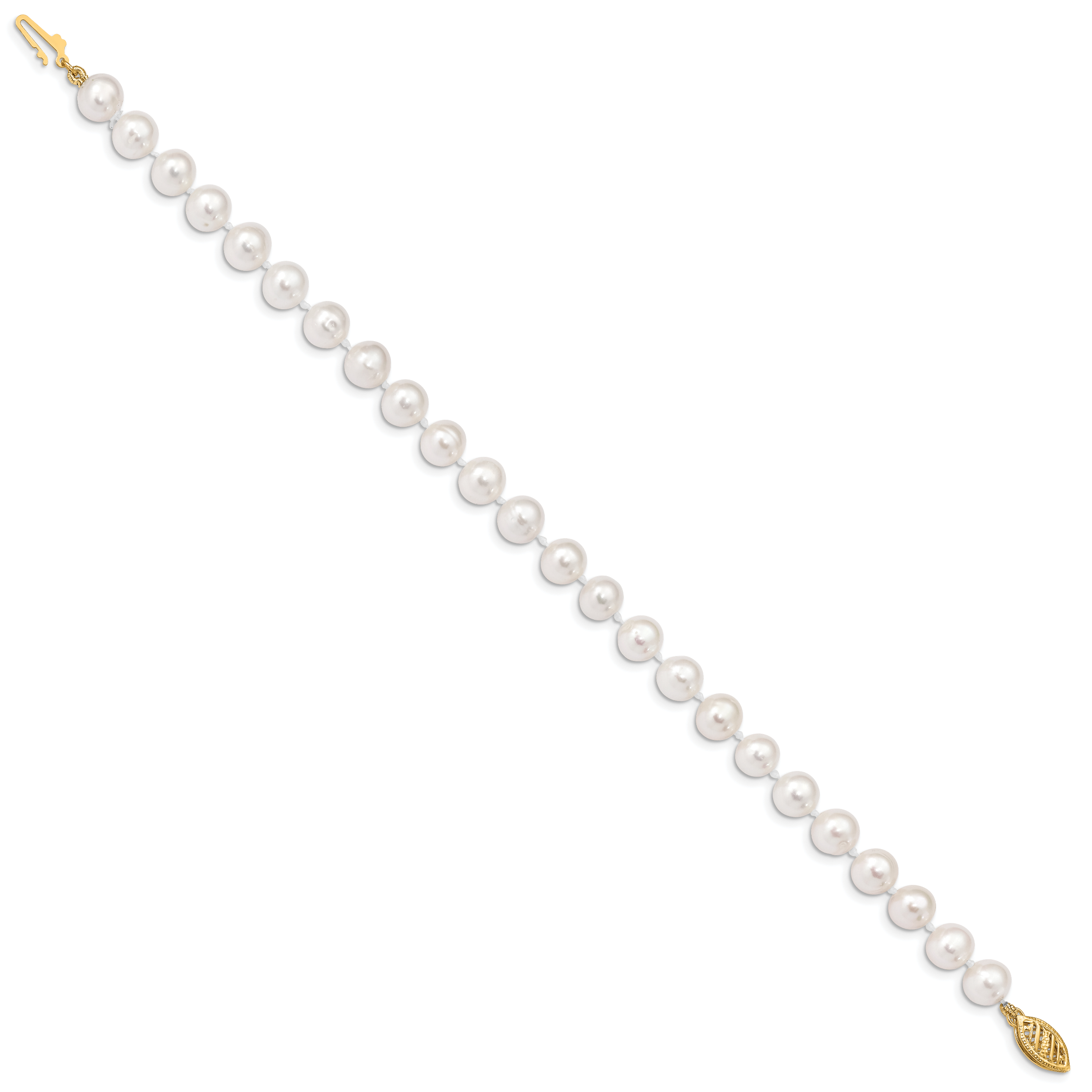 14k 6-7mm White Near-Round Freshwater Cultured Pearl 16 inch Necklace WPN060