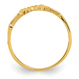 14K Diamond-Cut Cross in Heart Size 4 Baby / Childs Ring K3936