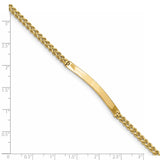 14k Polished Solid Chain/Solid Plate Two-Strand Rope 41x5mm Plate 7 inch ID Bracelet 014SD