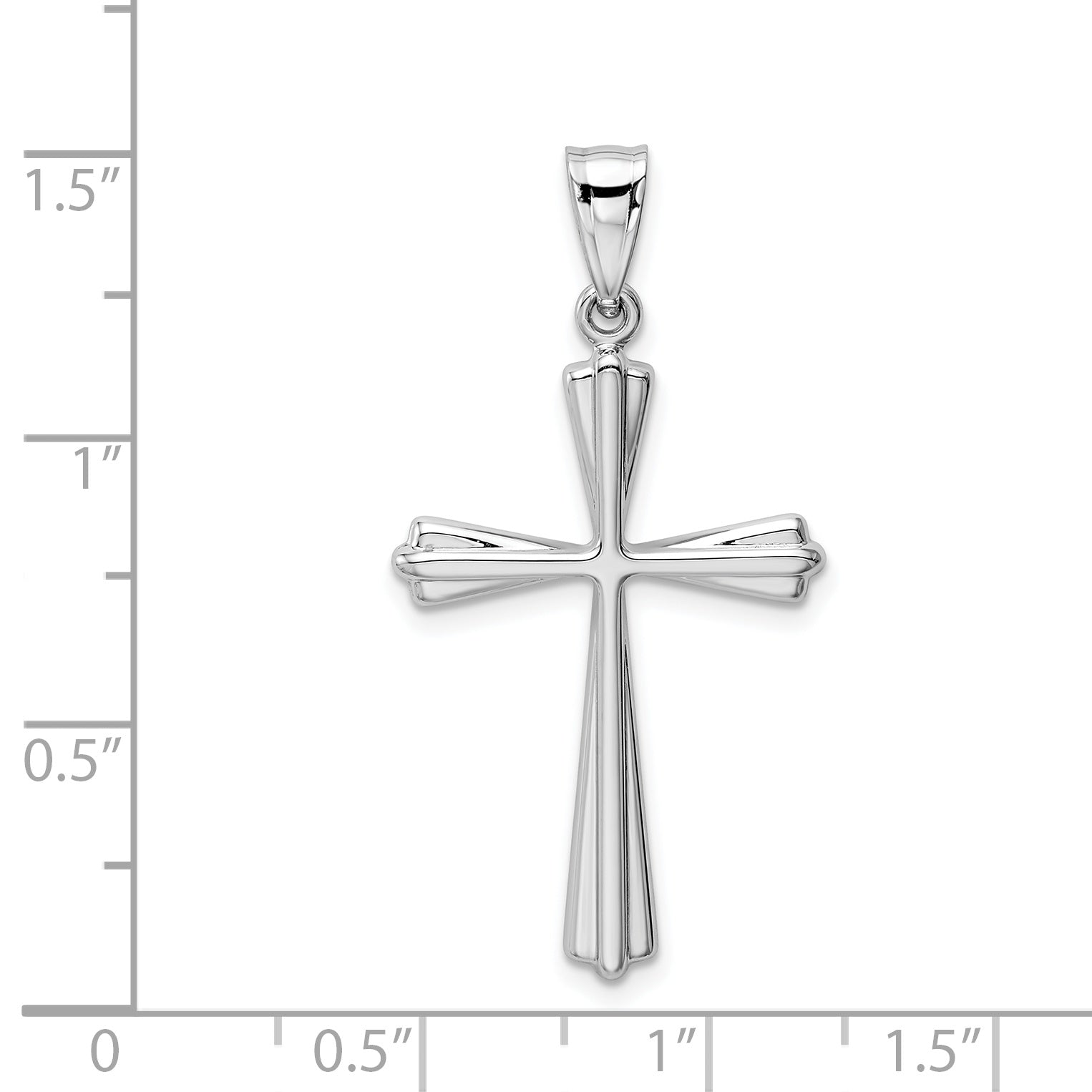 14k White Gold Polished Cross Pendant K5033