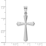 14k White Gold Polished Cross Pendant K5033