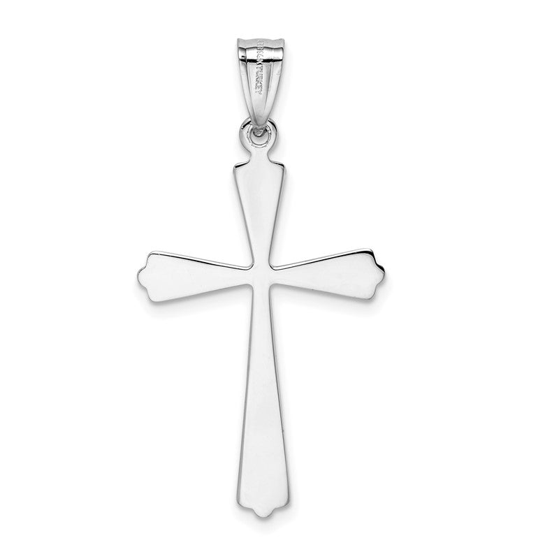 14k White Gold Polished Cross Pendant K5033