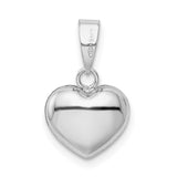14k White Gold 3-D Puffed Heart Pendant XCH110