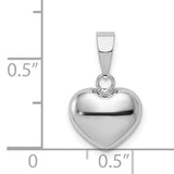 14k White Gold 3-D Puffed Heart Pendant XCH110