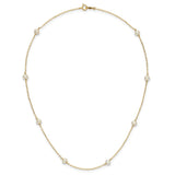 14k 4-5mm White Near-Round Freshwater Cultured Pearl 8-Station 16 inch Necklace PR52