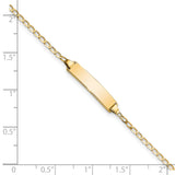 14k Polished Solid Chain/Solid Plate Flat Curb Link 19.5x3.5mm Plate 7 inch ID Bracelet LID69