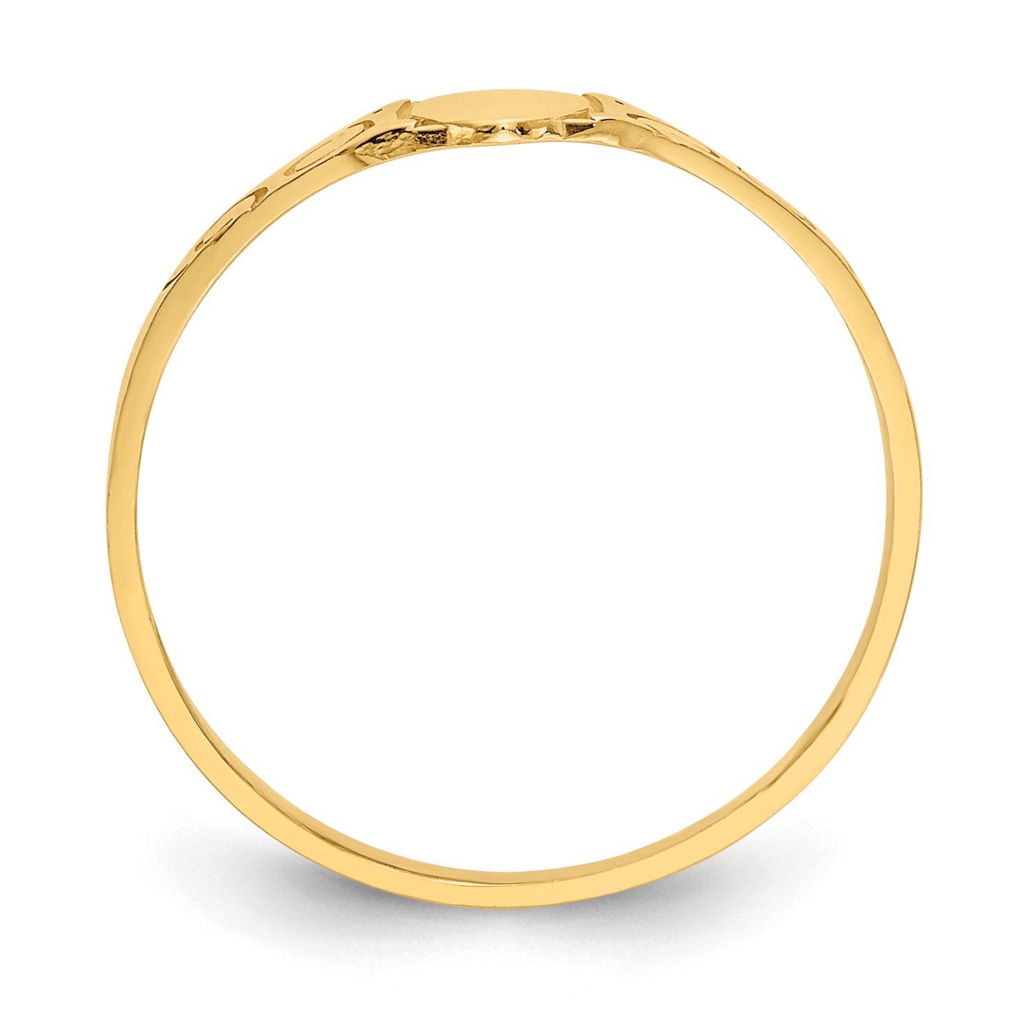 14k Polished Oval Baby Signet Ring K3849