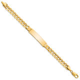 14k Polished Solid Chain/Solid Plate Curb Link 37x8.5mm Plate 8 inch ID Bracelet CUR220ID