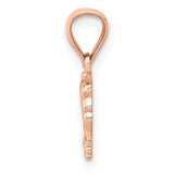 14k Rose Gold Crown Pendant YC1110