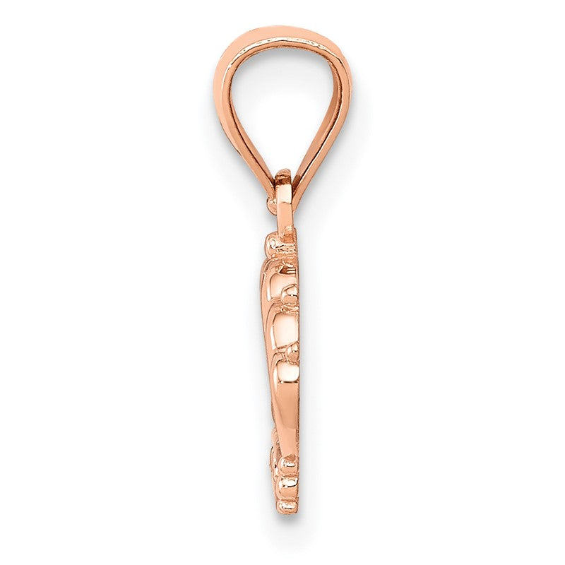 14k Rose Gold Crown Pendant YC1110