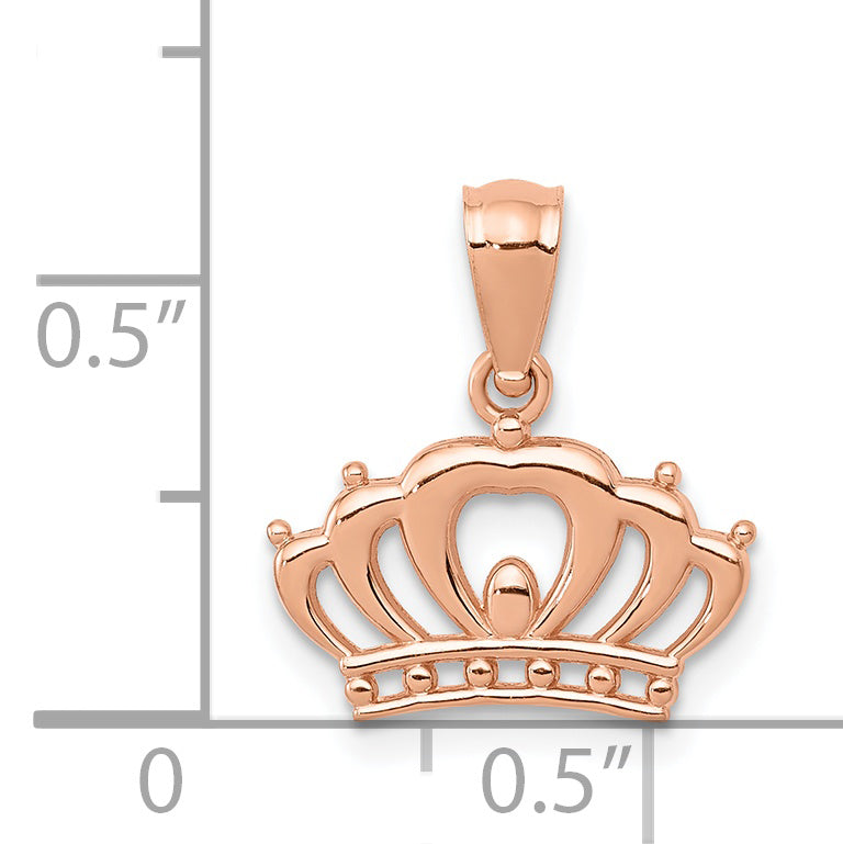 14k Rose Gold Crown Pendant YC1110
