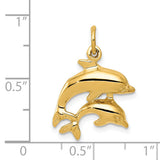 14k Dolphin Pair Charm C493