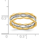14K Two-tone Set of 3 Stackable Rings R658