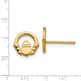 14k Claddagh Post Earrings A9509