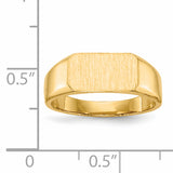 14k 11.5x6.5mm Closed Back Signet Ring RS420