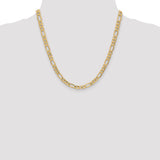 14K 26 inch 6.25mm Semi-Solid Figaro with Lobster Clasp Chain BC96