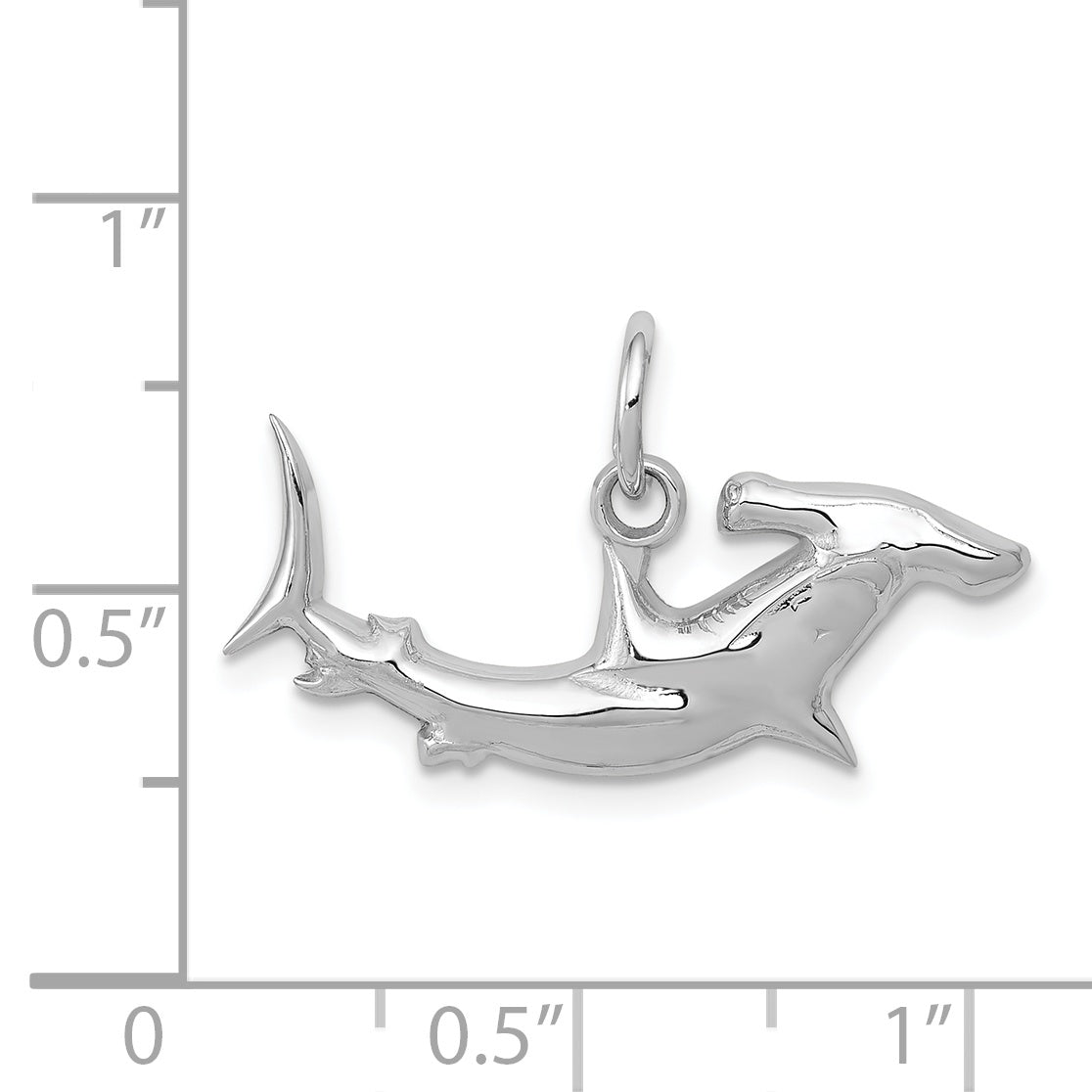 14k White Gold Hammerhead Shark Charm K3014