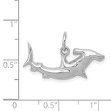 14k White Gold Hammerhead Shark Charm K3014
