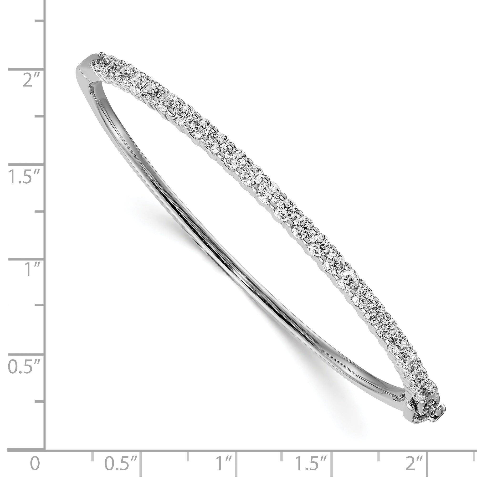 14k White Gold AA Diamond Hinged Bangle XB323AA