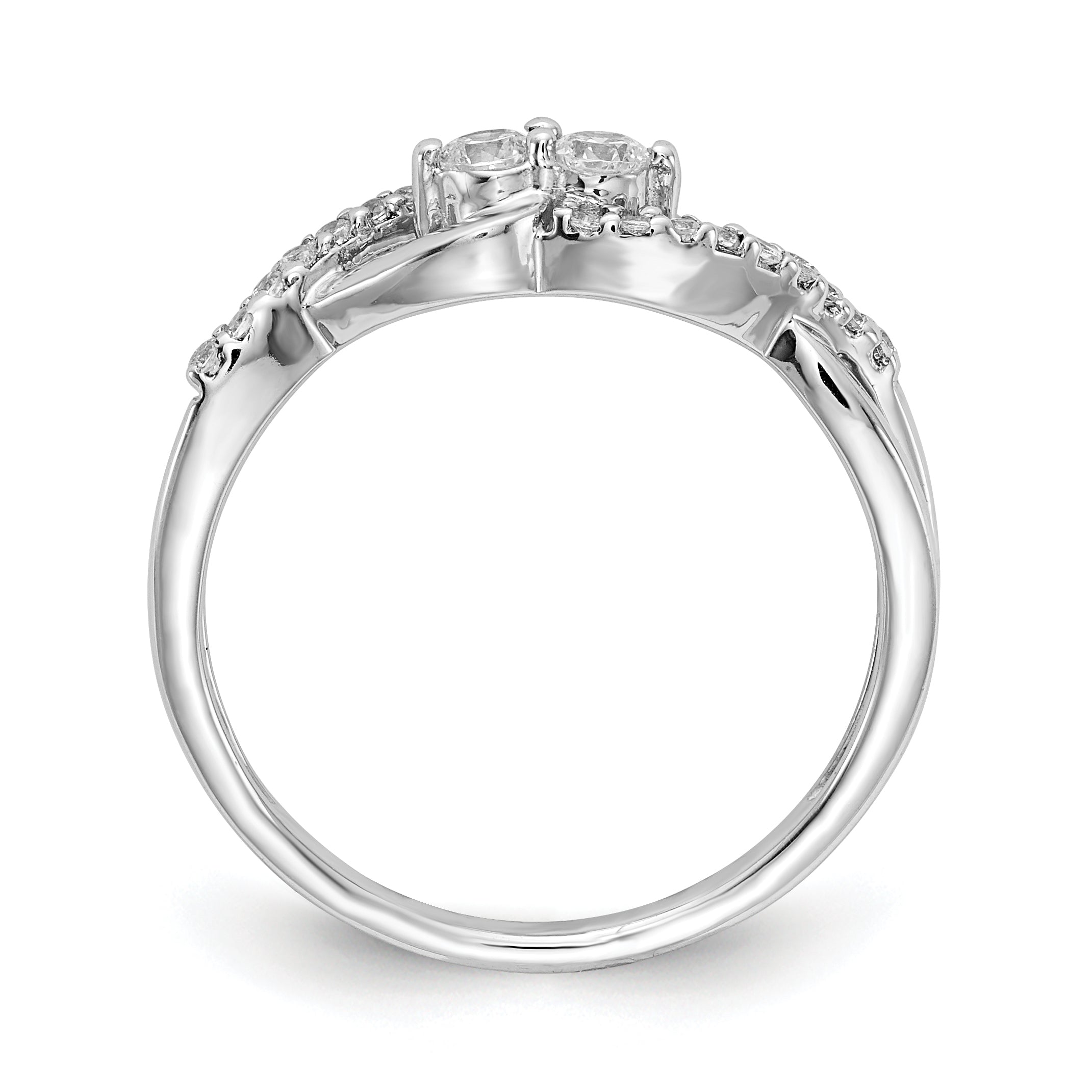 14k White Gold 2-Stone 1/4 carat Diamond Fancy Ring RM3840