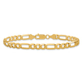 14K 26 inch 6.25mm Flat Figaro with Lobster Clasp Chain FFL160