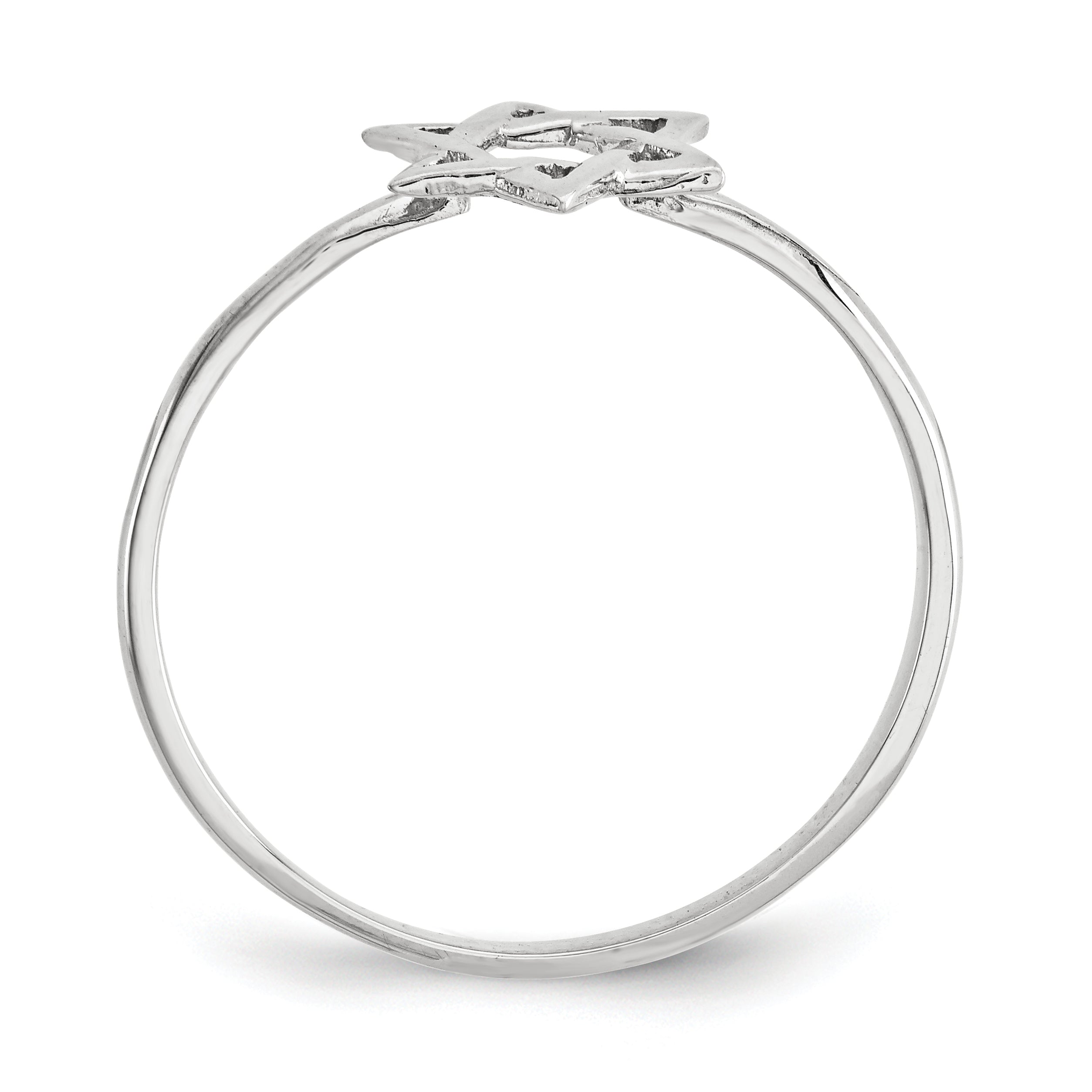 14k White Gold Polished Star of David Ring K5733