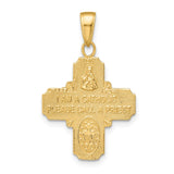 14k Polished 4-Way Medal Pendant M1456