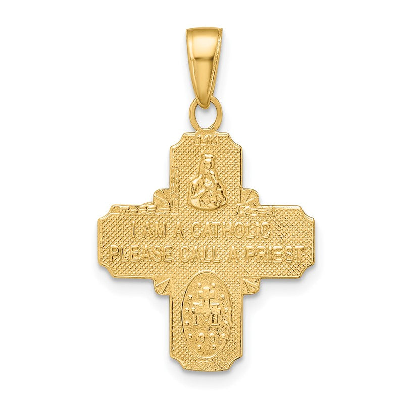 14k Polished 4-Way Medal Pendant M1456