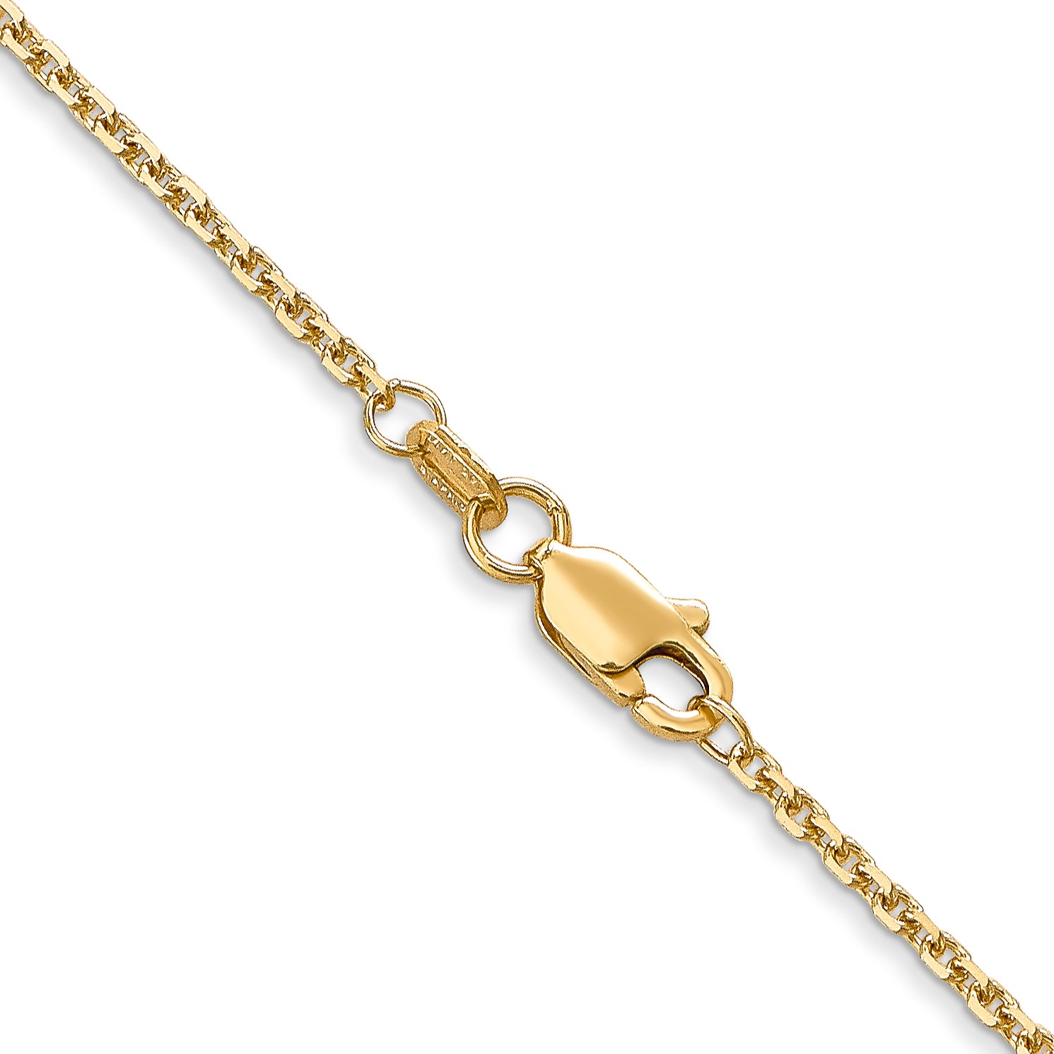 14K 14 inch 1.45mm Solid Diamond-cut Cable with Lobster Clasp Chain PEN140
