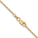 14K 14 inch 1.45mm Solid Diamond-cut Cable with Lobster Clasp Chain PEN140