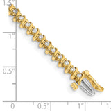 14k Complete 7/8 carat Round A Diamond 2-prong S-link 7 inch Tennis Bracelet X700A