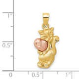 14k Two-Tone Cat with Heart Charm D160