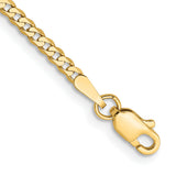 14K 10 inch 2.2mm Flat Beveled Curb with Lobster Clasp Anket FBU060