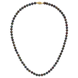 14k 5-6mm Black Near-Round Freshwater Cultured Pearl 16 inch Necklace BPN050