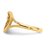 14K Two-tone Diamond-cut Quinceanera 15 in Heart Ring K3886
