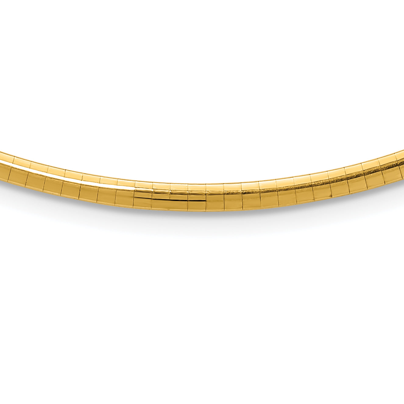 14k Polished 3mm Standard Weight 16 inch Domed Omega Necklace OD3