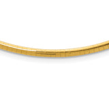 14k Polished 3mm Standard Weight 16 inch Domed Omega Necklace OD3