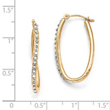 14k Diamond Fascination Diamond Dust/Accent 2x31mm Oval Twist Hoop Earrings DF111