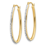 14k Diamond Fascination Diamond Dust/Accent 2x31mm Oval Twist Hoop Earrings DF111