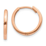 14k Rose Gold Round Hinged Hoop Earrings TF764