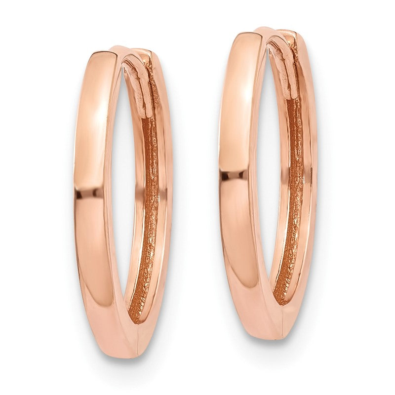14k Rose Gold Round Hinged Hoop Earrings TF764