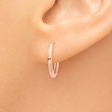 14k Rose Gold Round Hinged Hoop Earrings TF764