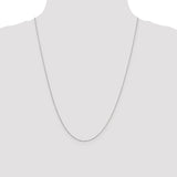 14K White Gold 14 inch .6mm Diamond-cut Round Open Link Cable with Spring Ring Clasp Chain PEN145