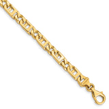 14K 18 inch 5.9mm Hand Polished Fancy Link with Fancy Lobster Clasp Chain LK171