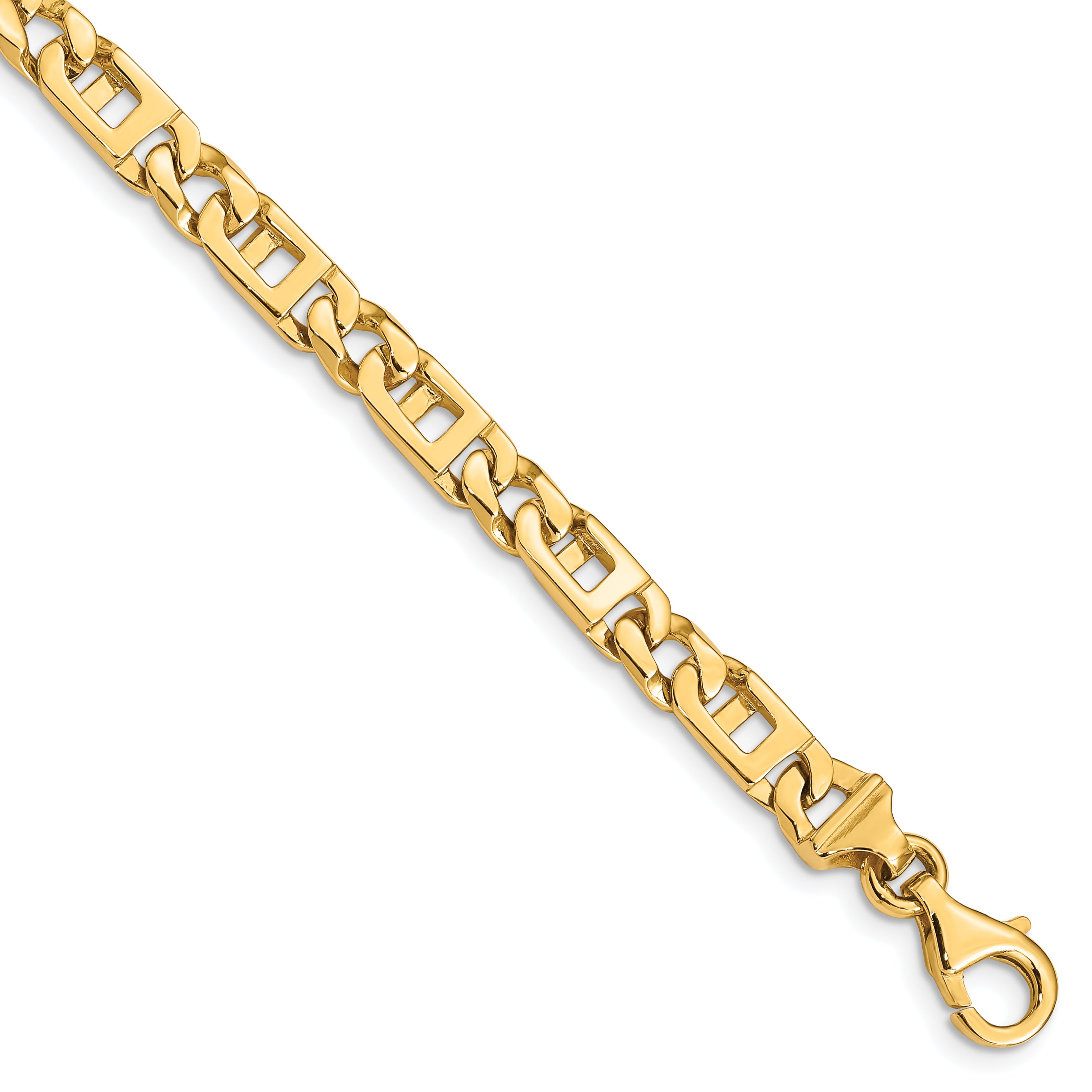 14K 18 inch 5.9mm Hand Polished Fancy Link with Fancy Lobster Clasp Chain LK171